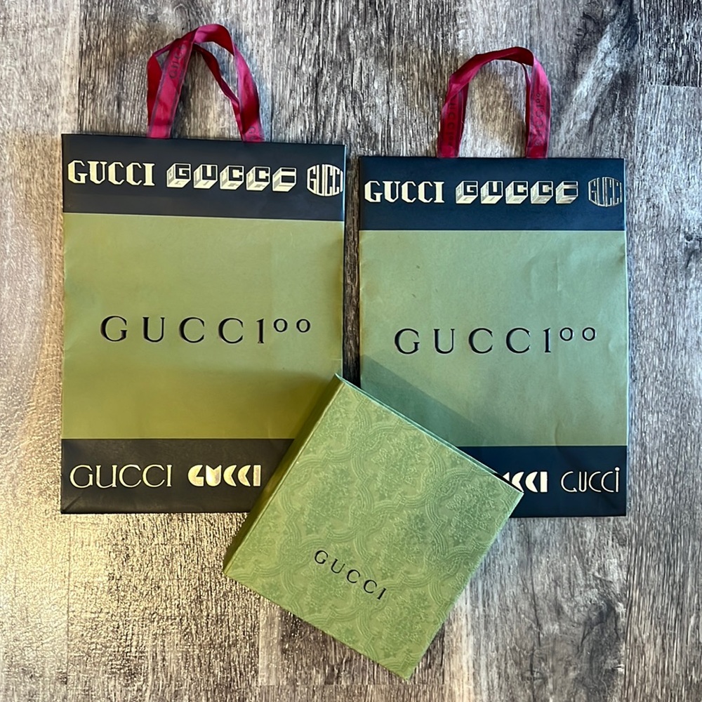 Gucci 100th Anniversary Paper Bags (2) & Box